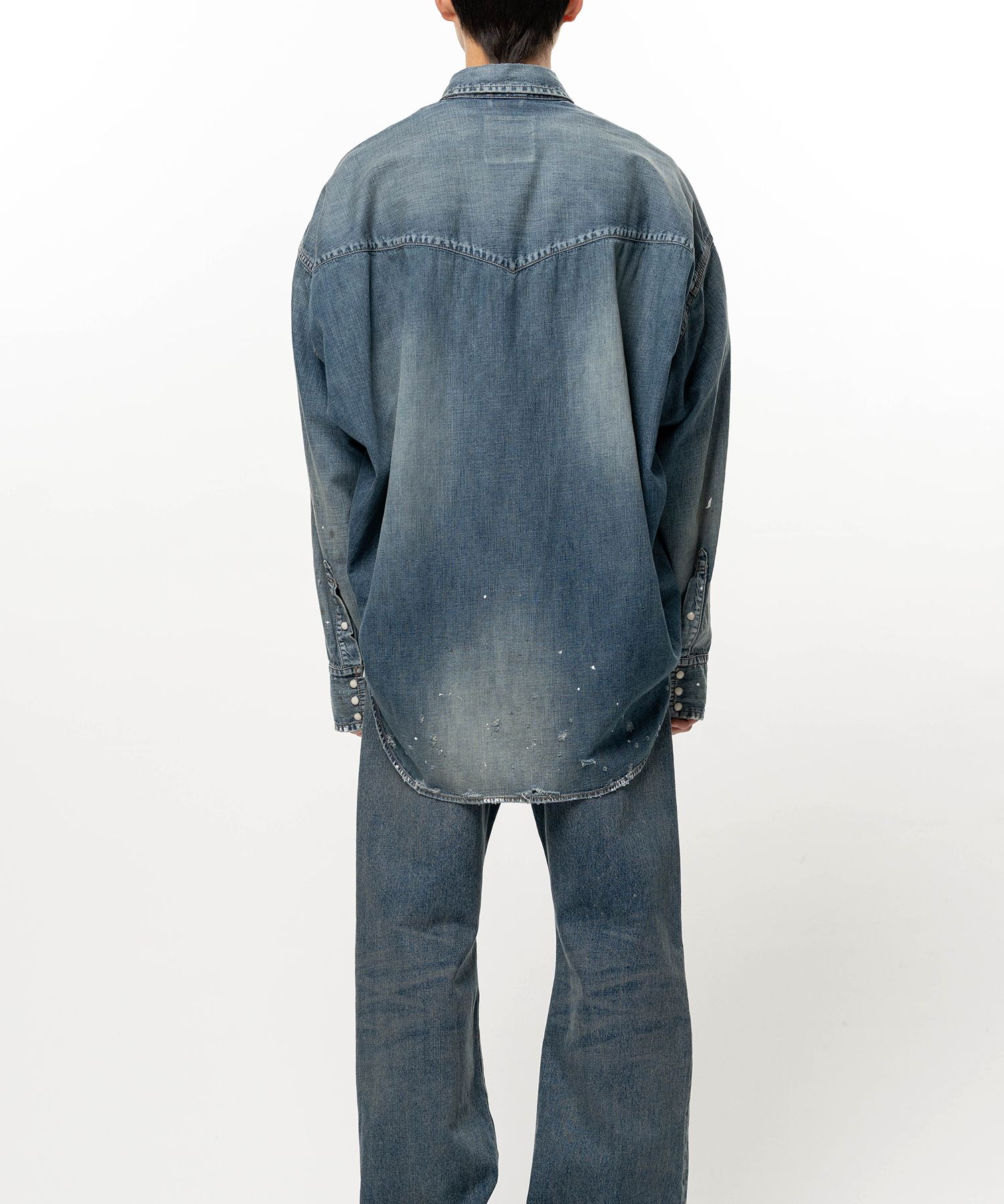 Kids Sticker Printed Denim Shirt