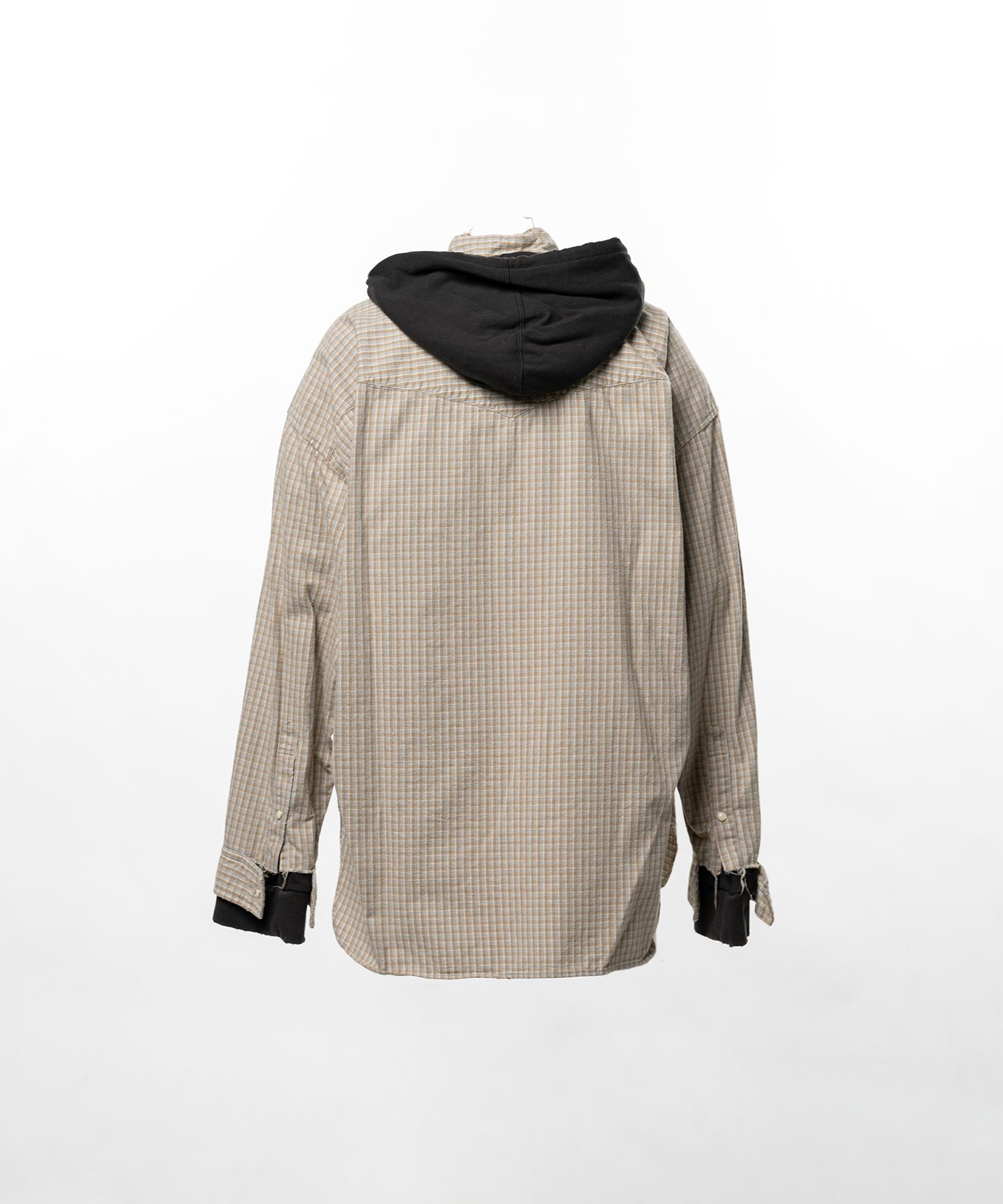 Hoodie Combine Checkered Shirt