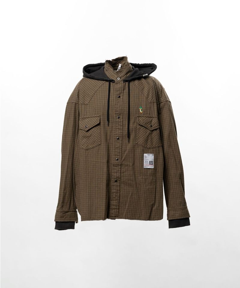 Hoodie Combine Checkered Shirt