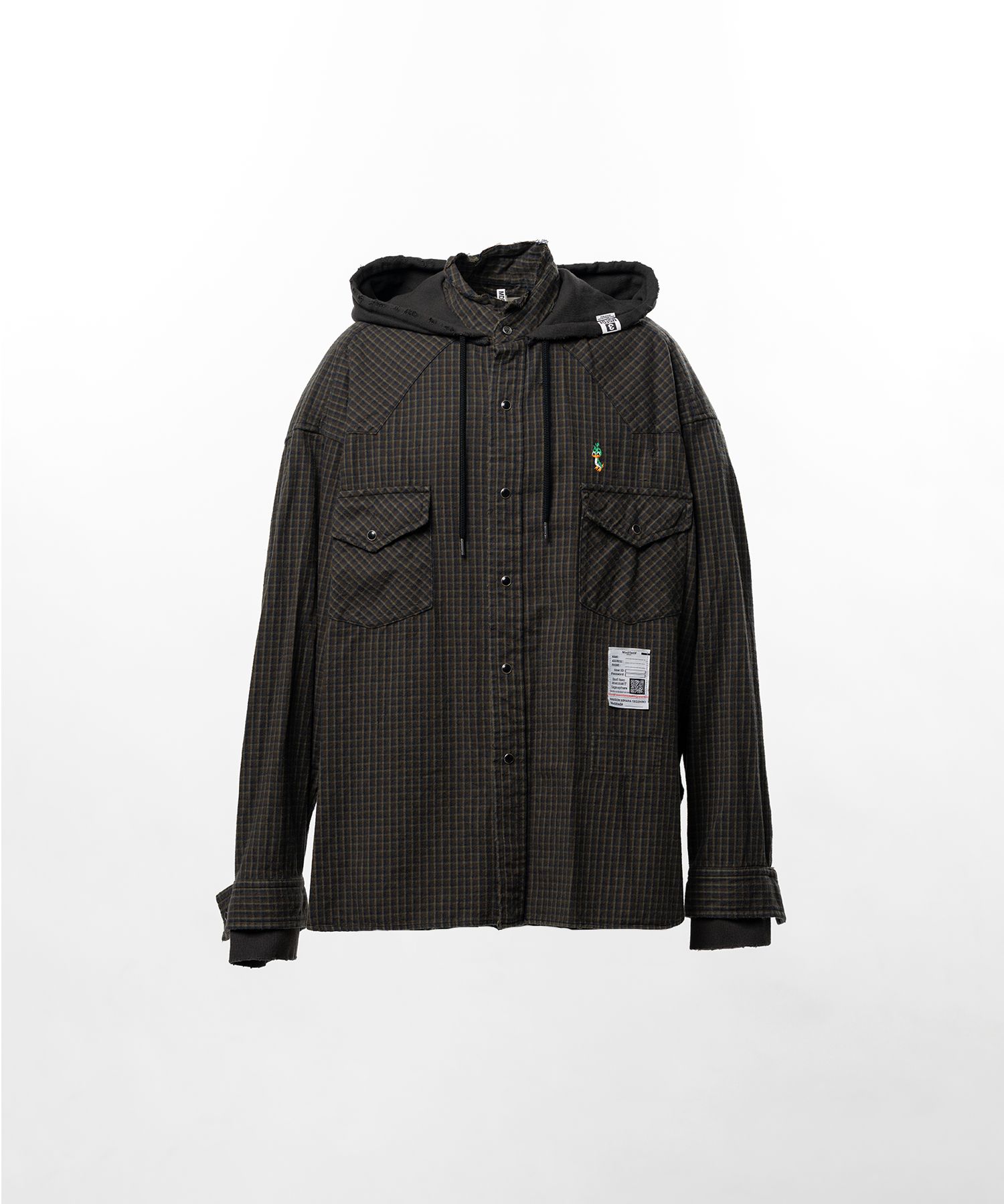 Hoodie Combine Checkered Shirt