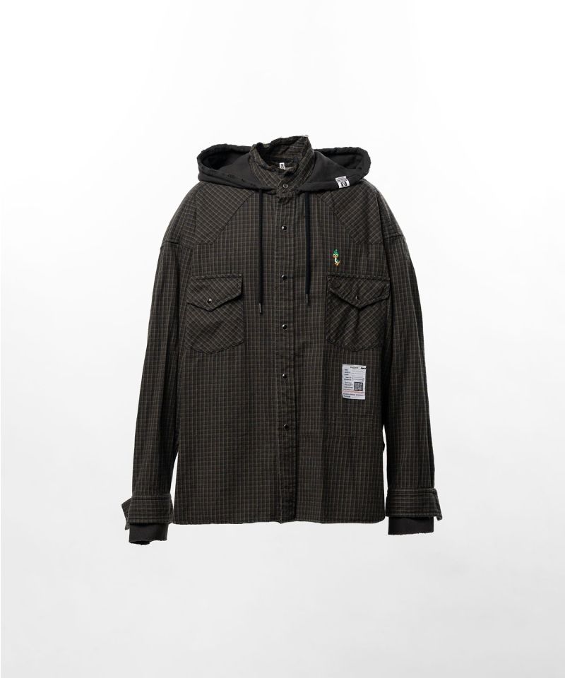 Hoodie Combine Checkered Shirt