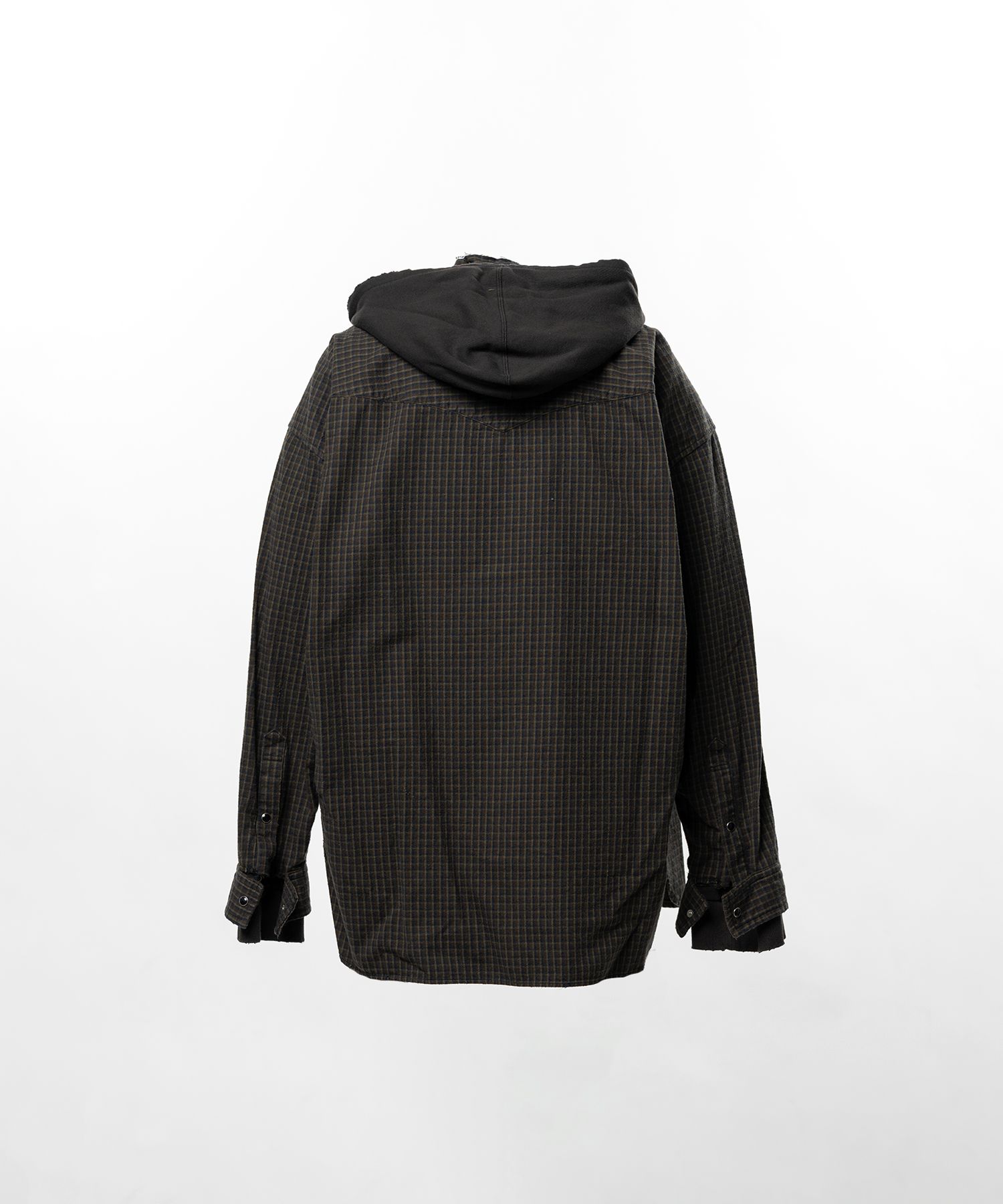 Hoodie Combine Checkered Shirt