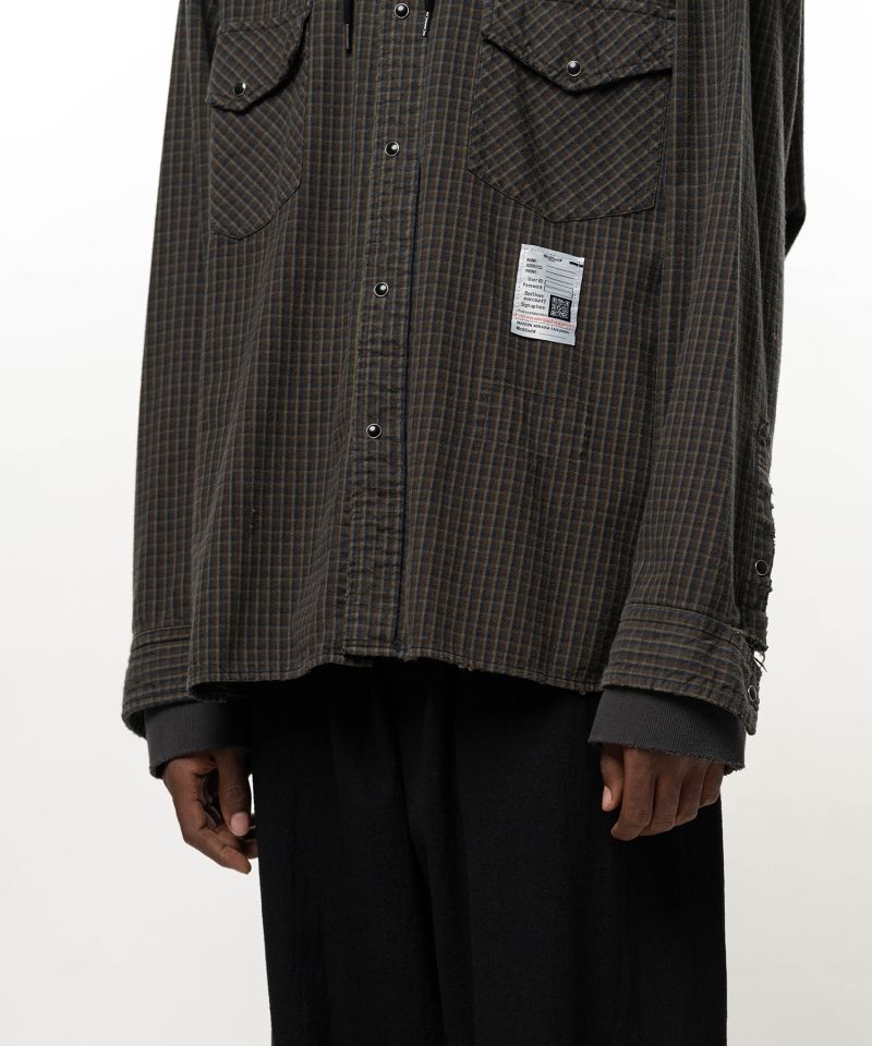 Hoodie Combine Checkered Shirt