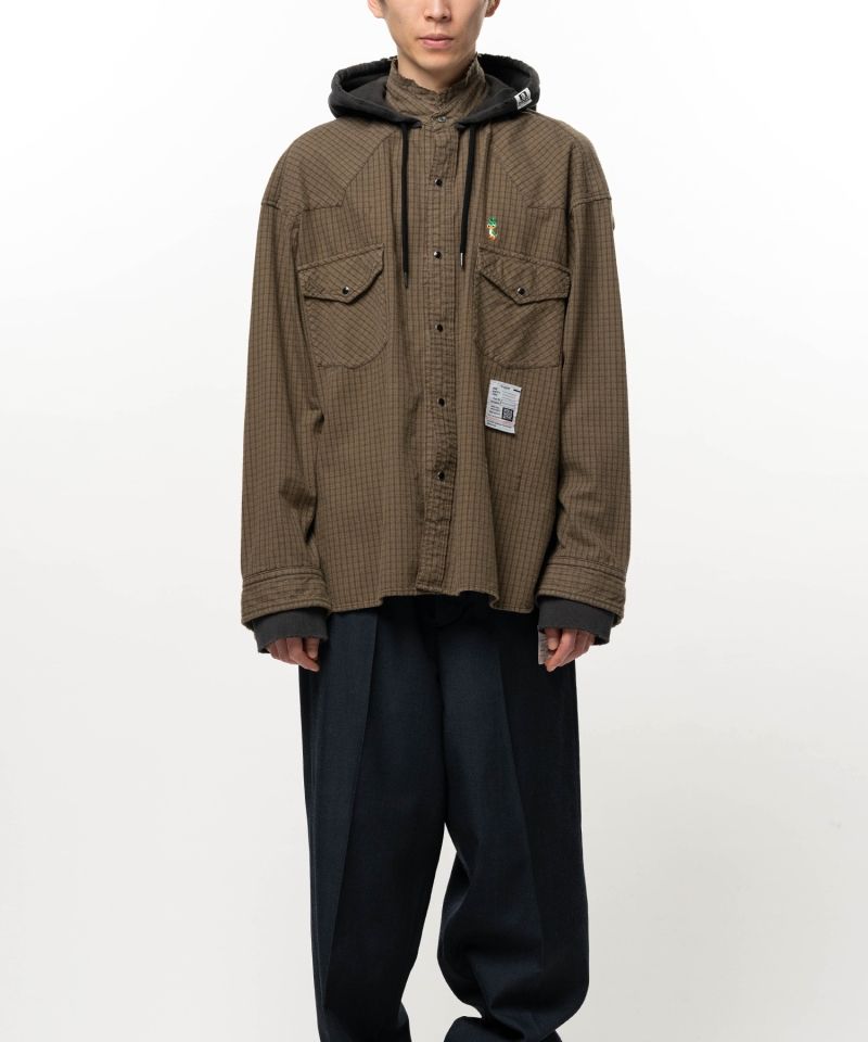 Hoodie Combine Checkered Shirt