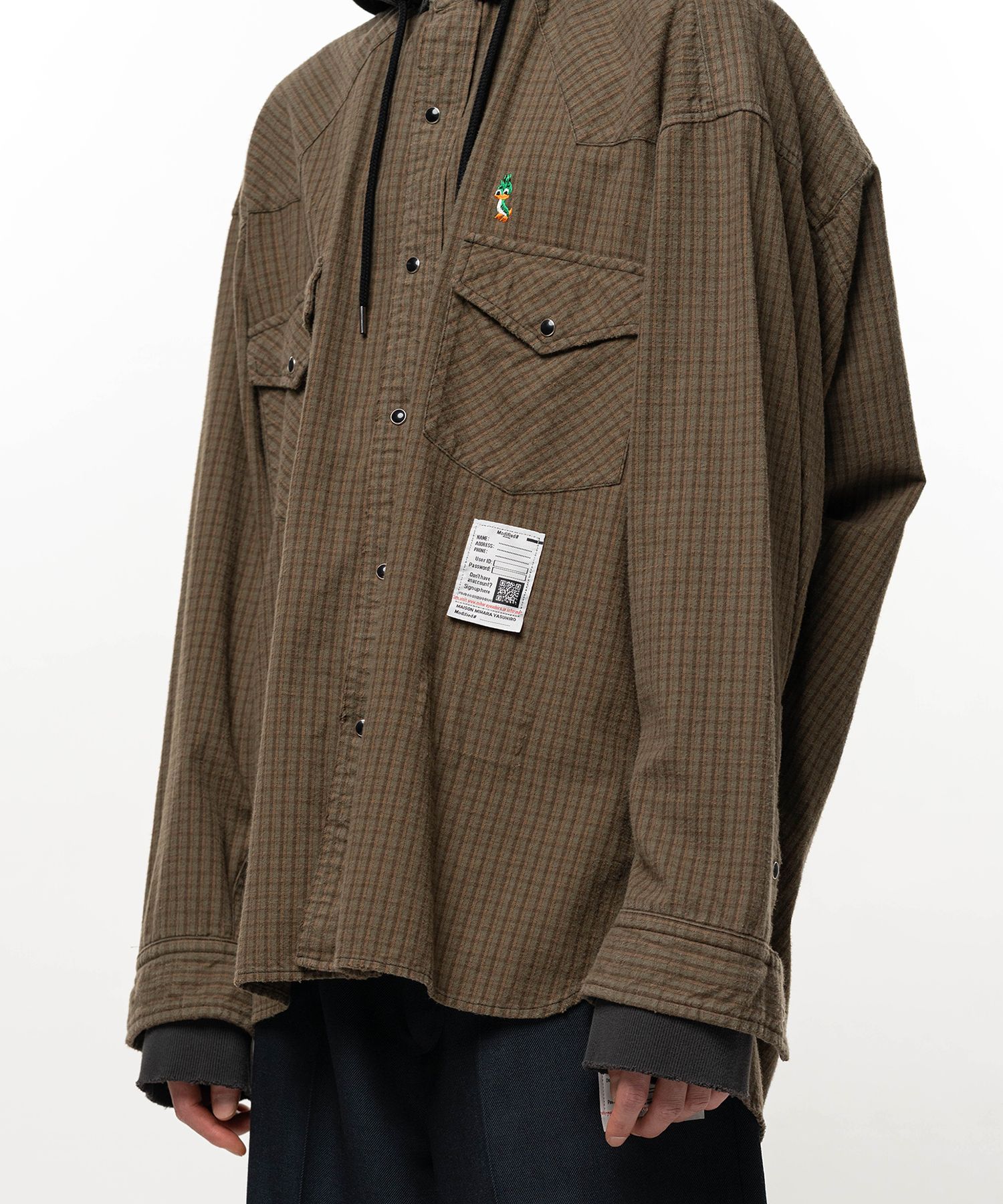 Hoodie Combine Checkered Shirt