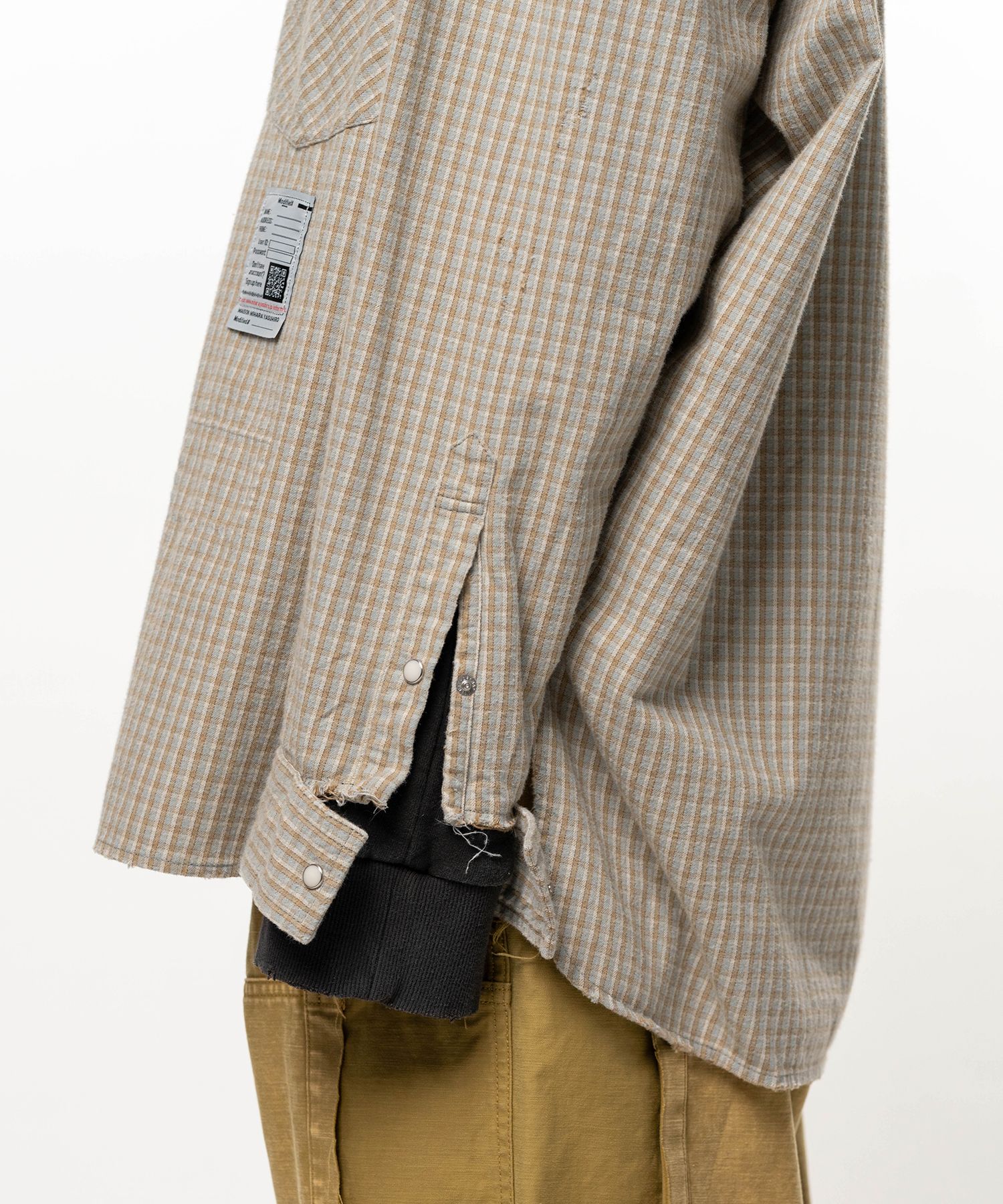 Hoodie Combine Checkered Shirt