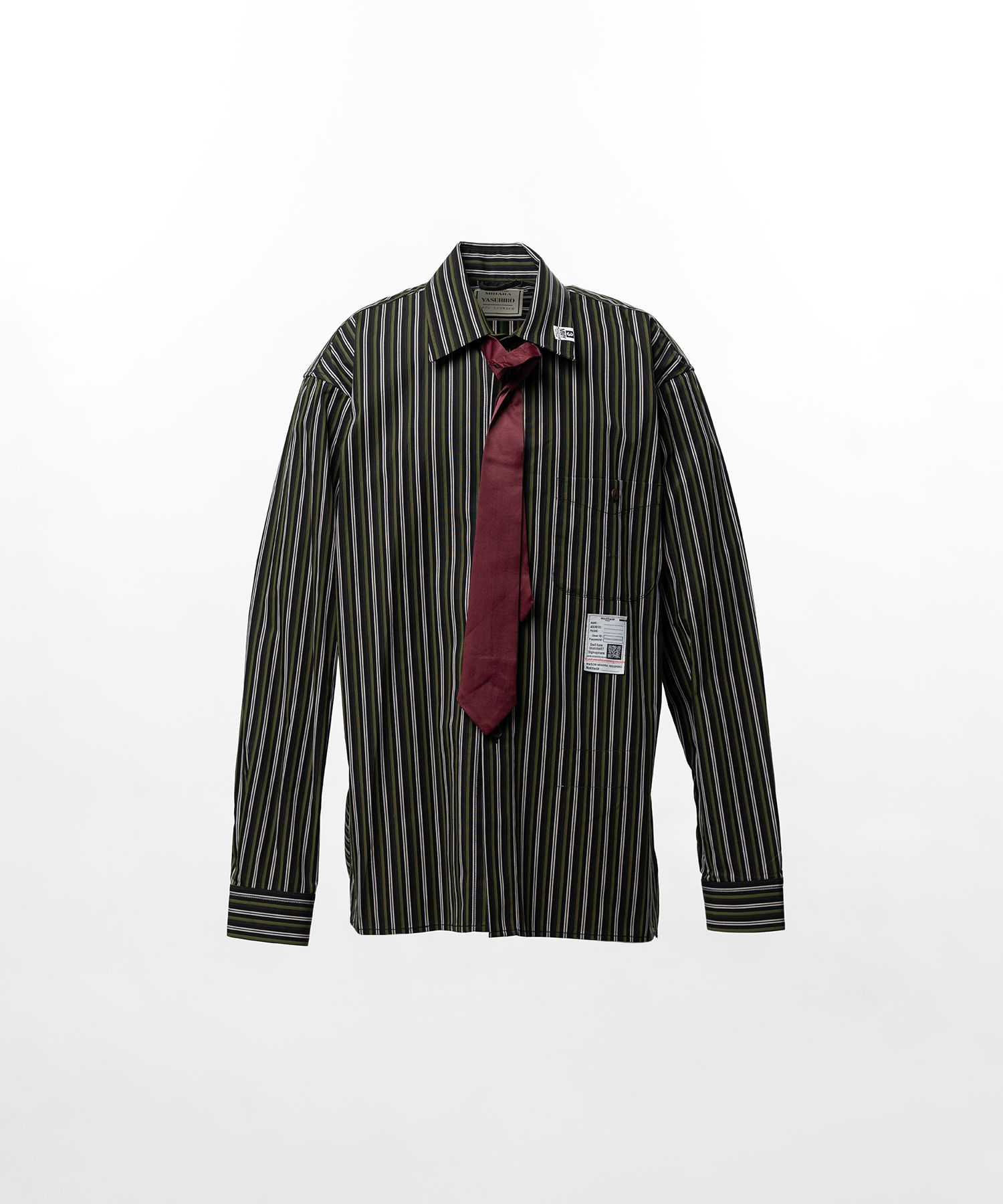 Attached Tie Long Sleeve Shirt