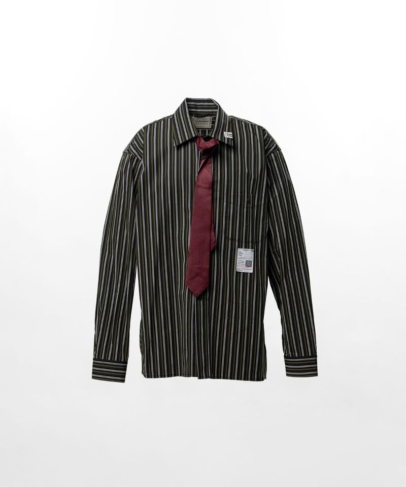 Attached Tie Long Sleeve Shirt