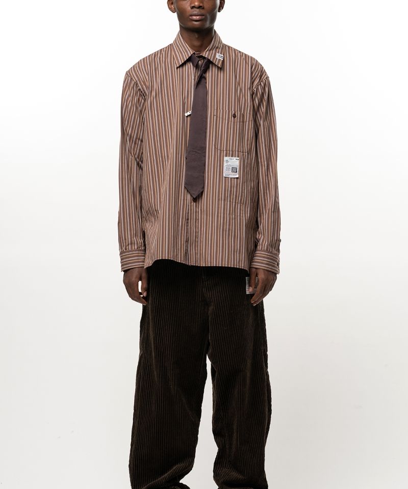 Attached Tie Long Sleeve Shirt