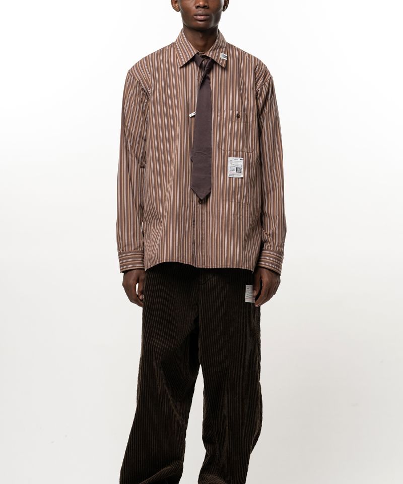Attached Tie Long Sleeve Shirt