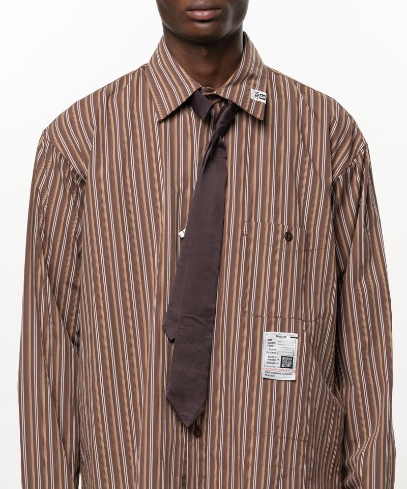 Attached Tie Long Sleeve Shirt