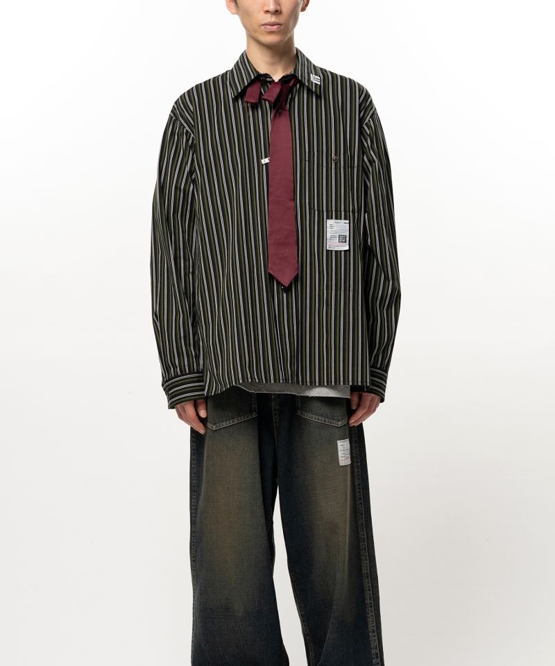 Attached Tie Long Sleeve Shirt