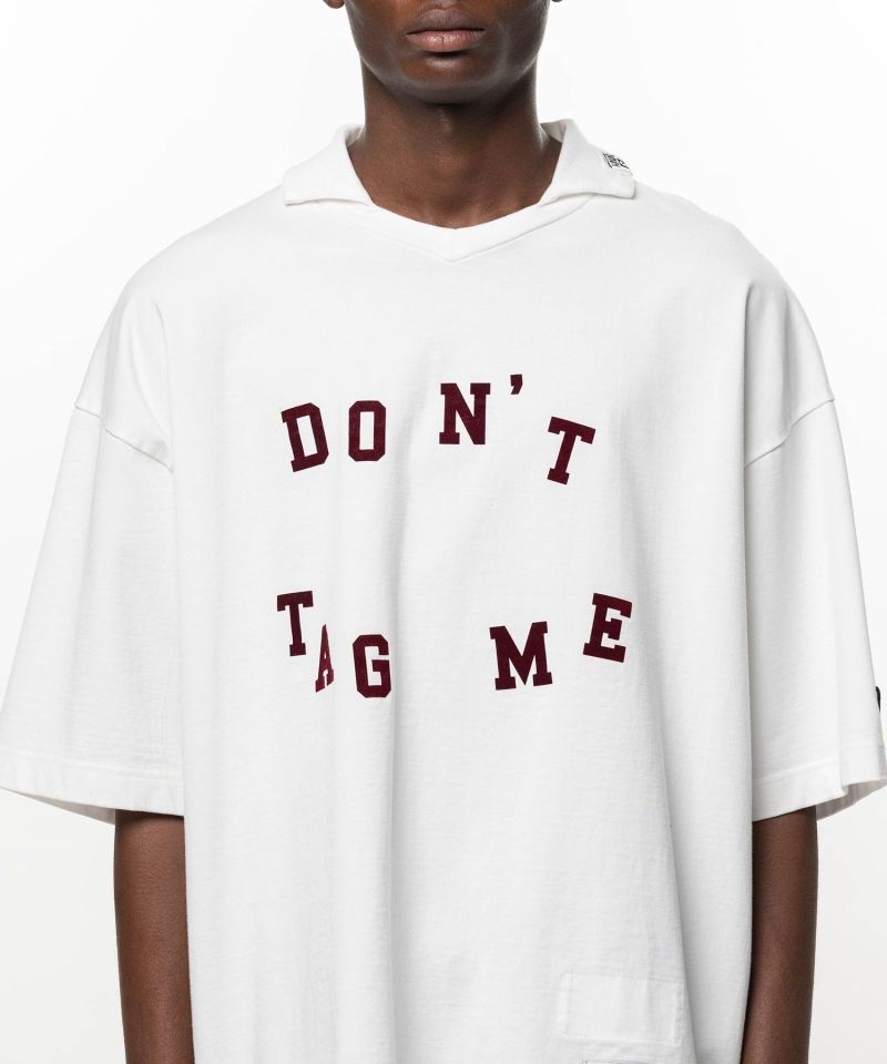 Don't Tag Me. Flocky Print Collared T-shirt