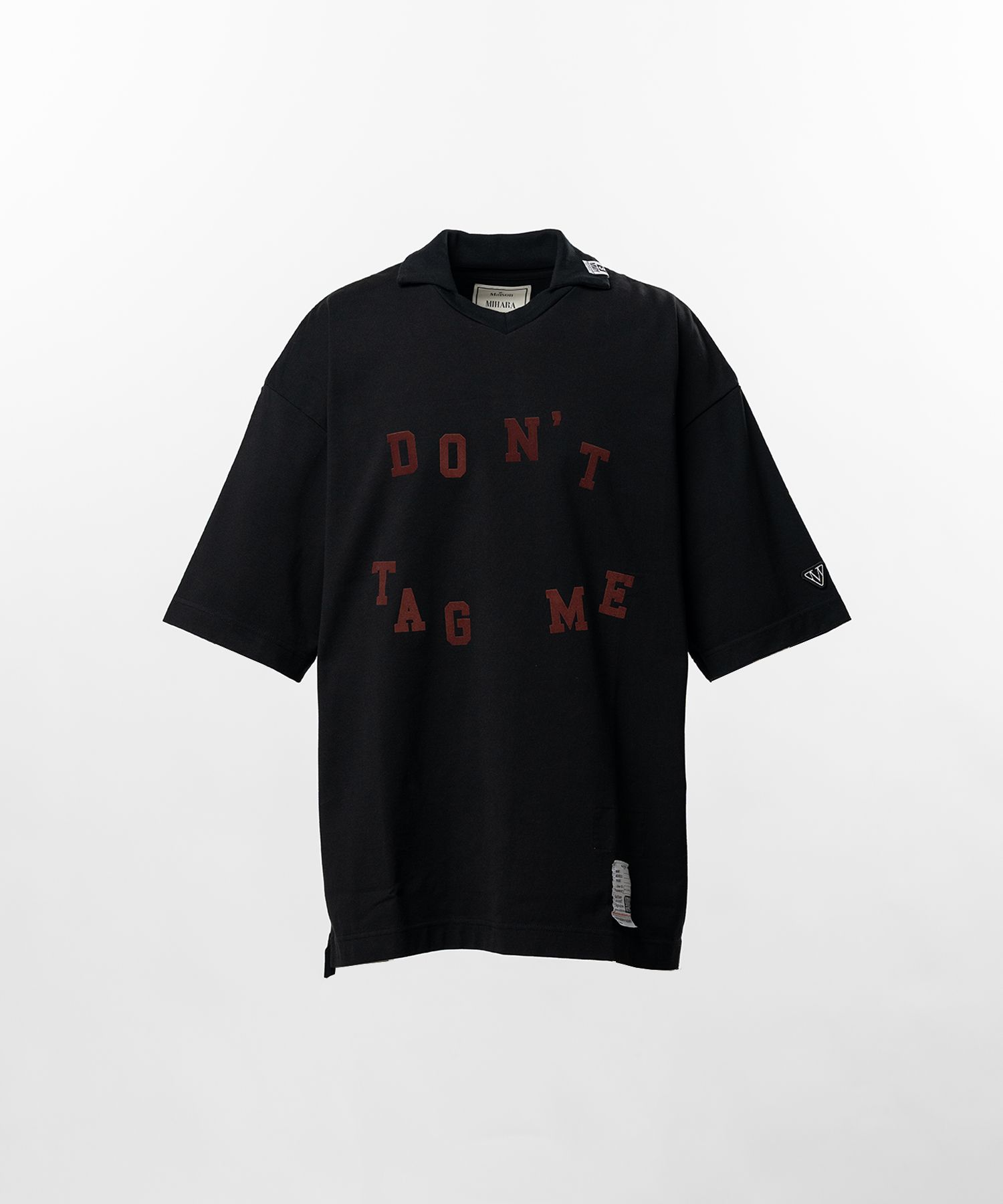 Don't Tag Me. Flocky Print Collared T-shirt
