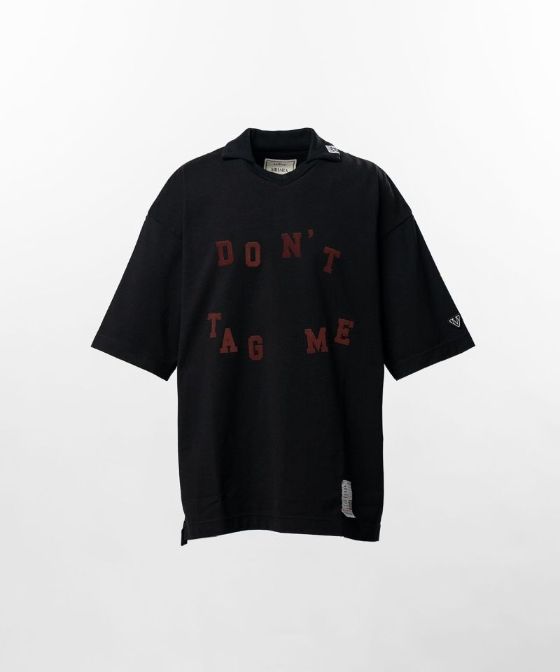Don't Tag Me. Flocky Print Collared T-shirt