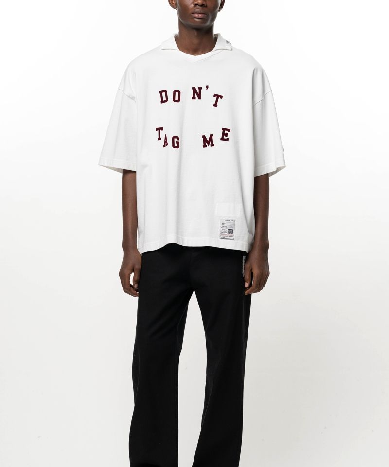 Don't Tag Me. Flocky Print Collared T-shirt