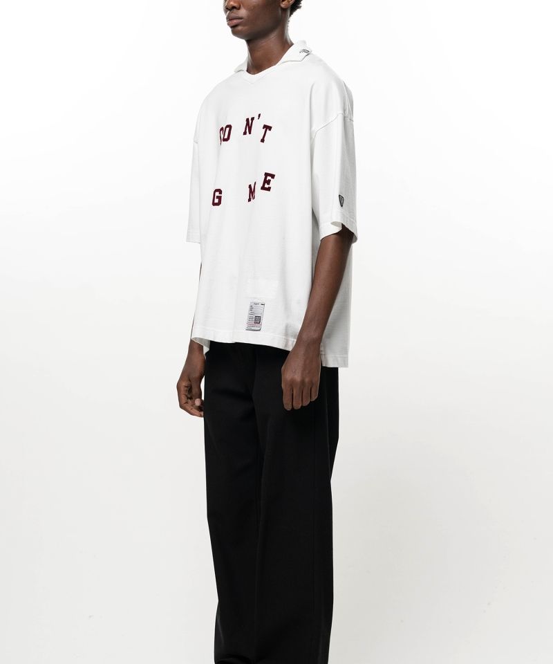 Don't Tag Me. Flocky Print Collared T-shirt