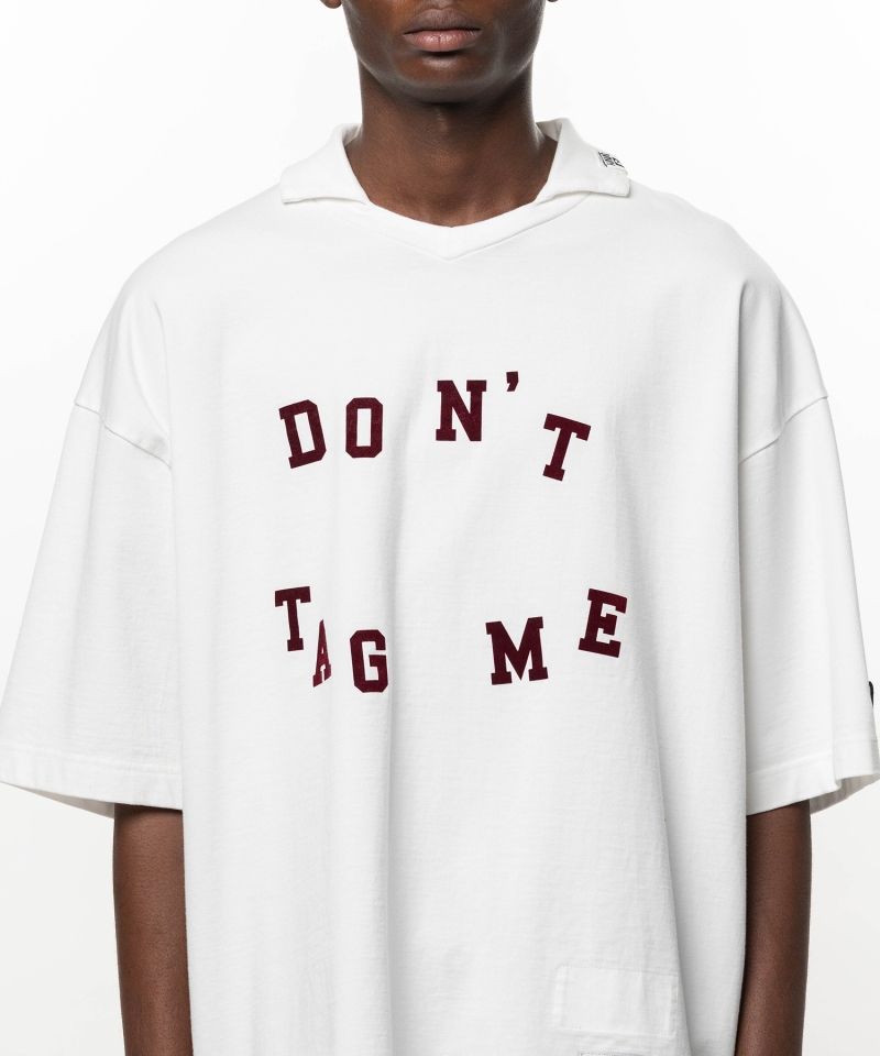 Don't Tag Me. Flocky Print Collared T-shirt