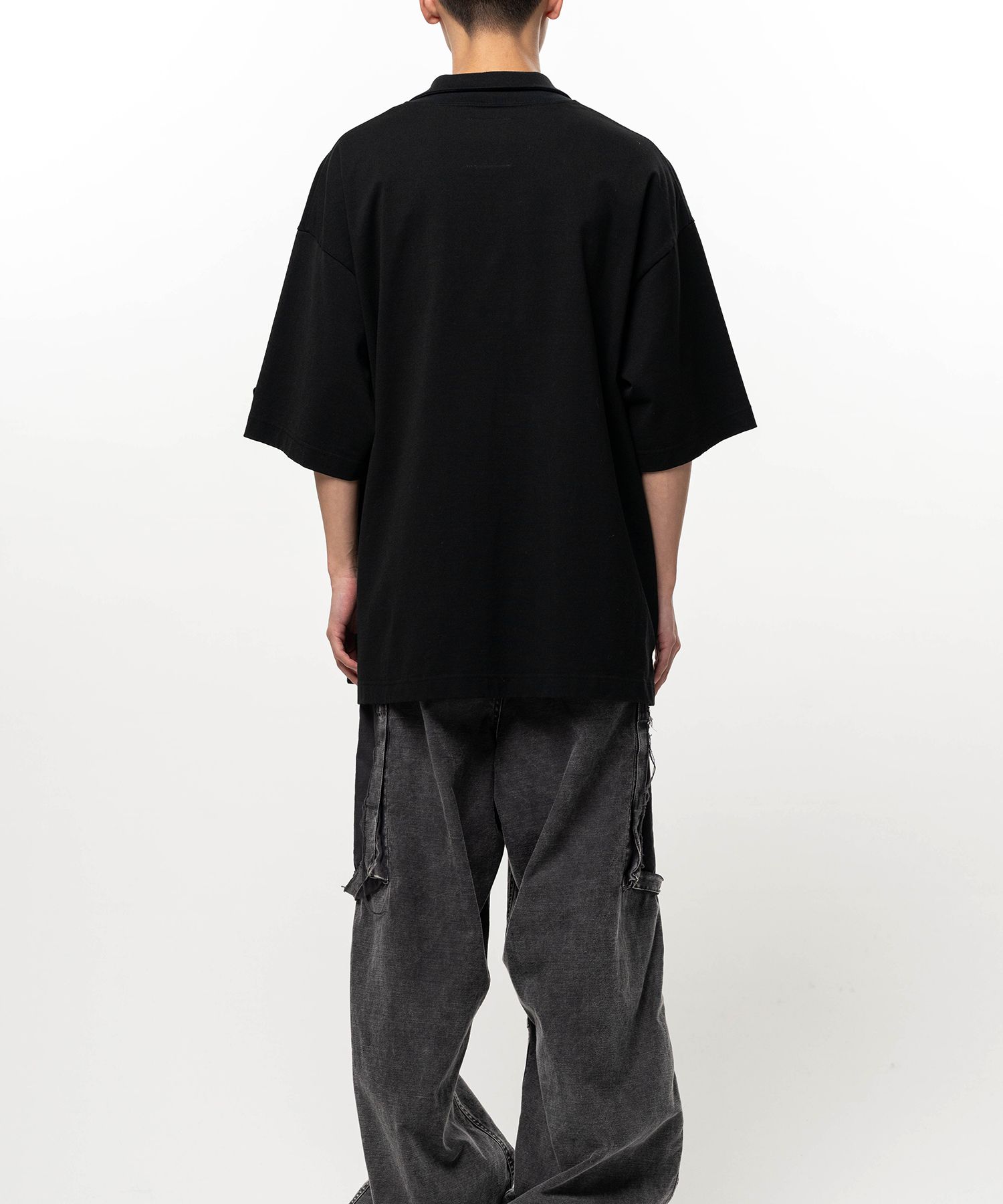 Don't Tag Me. Flocky Print Collared T-shirt