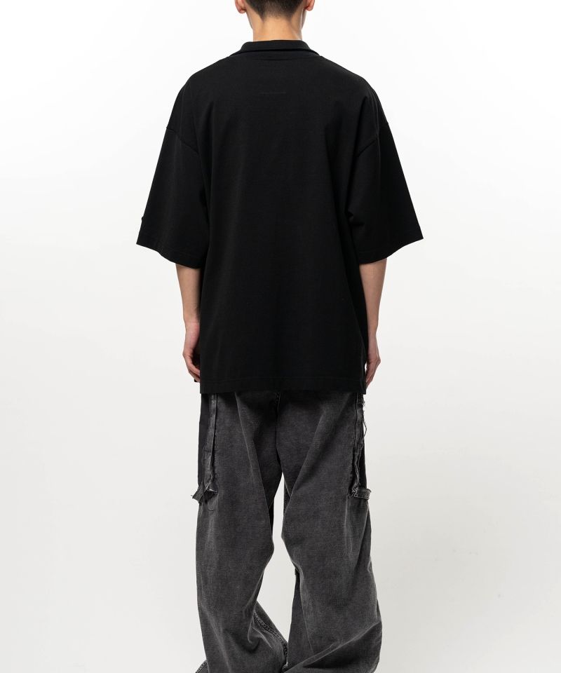 Don't Tag Me. Flocky Print Collared T-shirt