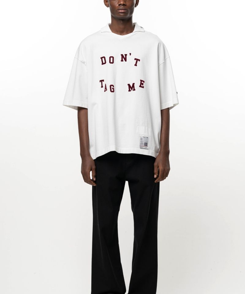 Don't Tag Me. Flocky Print Collared T-shirt