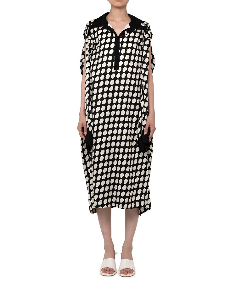 Hollowed-out Sleeve Dots Dress