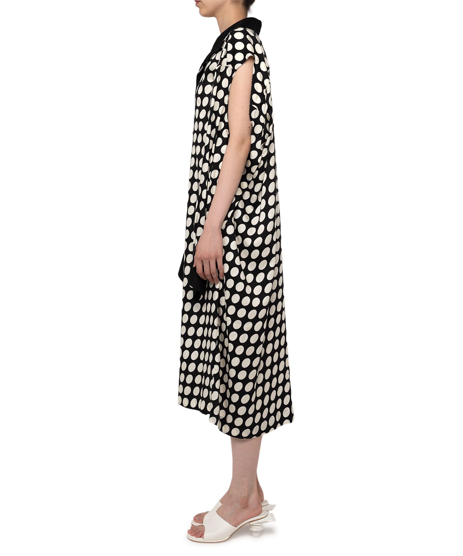 Hollowed-out Sleeve Dots Dress