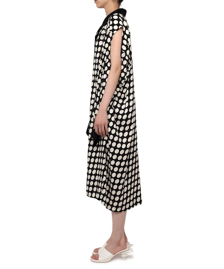 Hollowed-out Sleeve Dots Dress