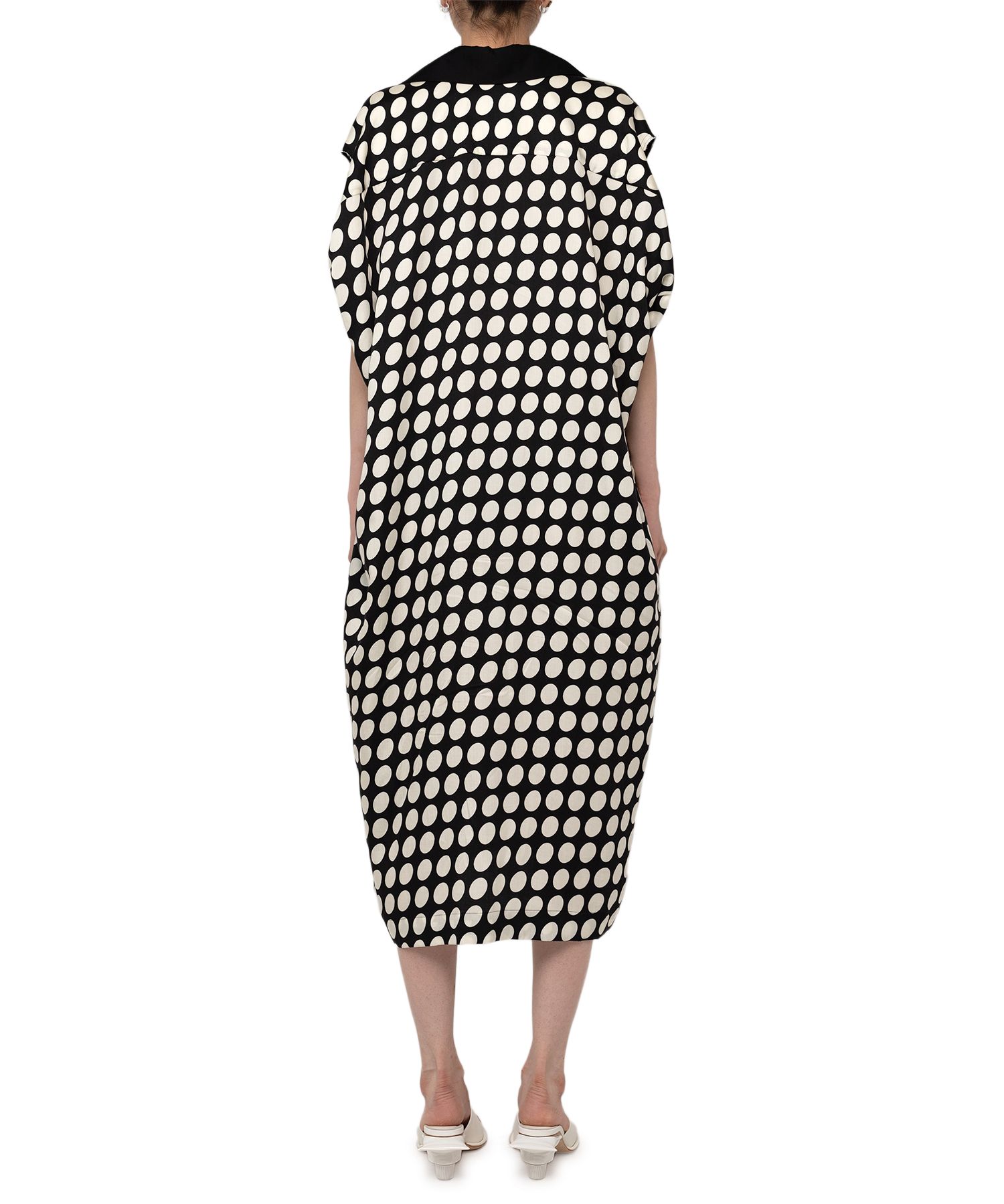 Hollowed-out Sleeve Dots Dress