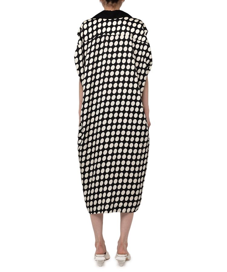 Hollowed-out Sleeve Dots Dress