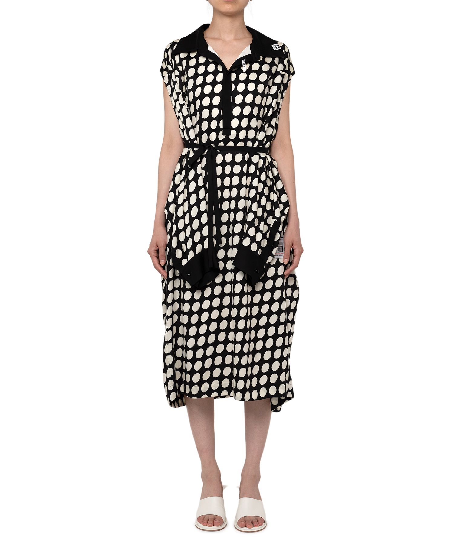 Hollowed-out Sleeve Dots Dress