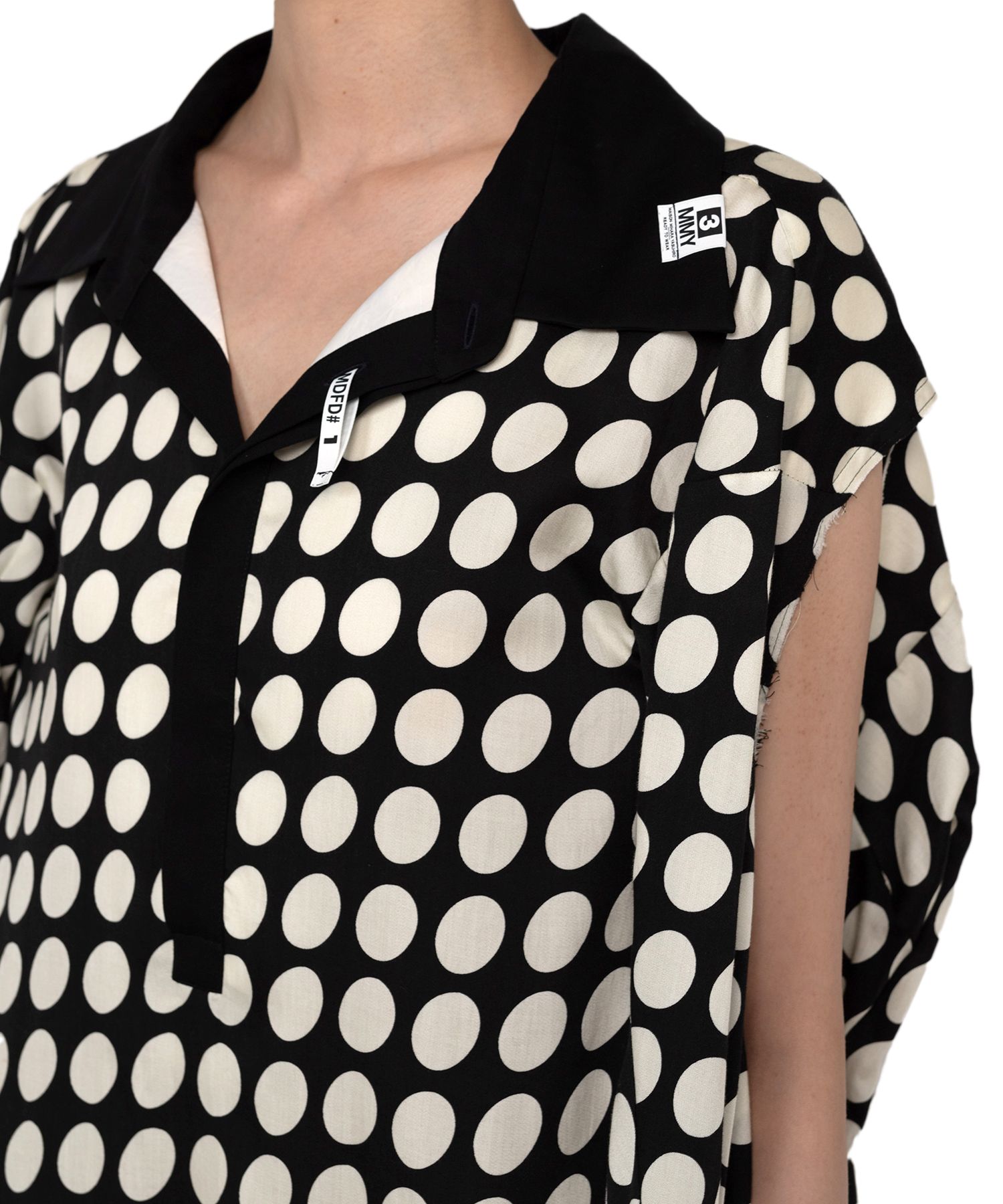 Hollowed-out Sleeve Dots Dress