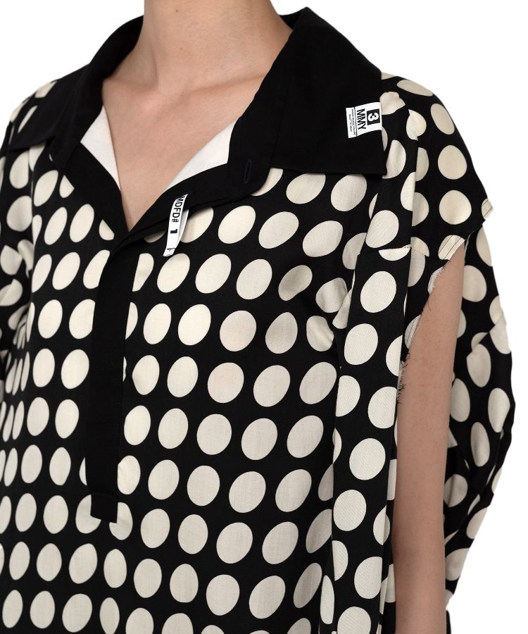 Hollowed-out Sleeve Dots Dress