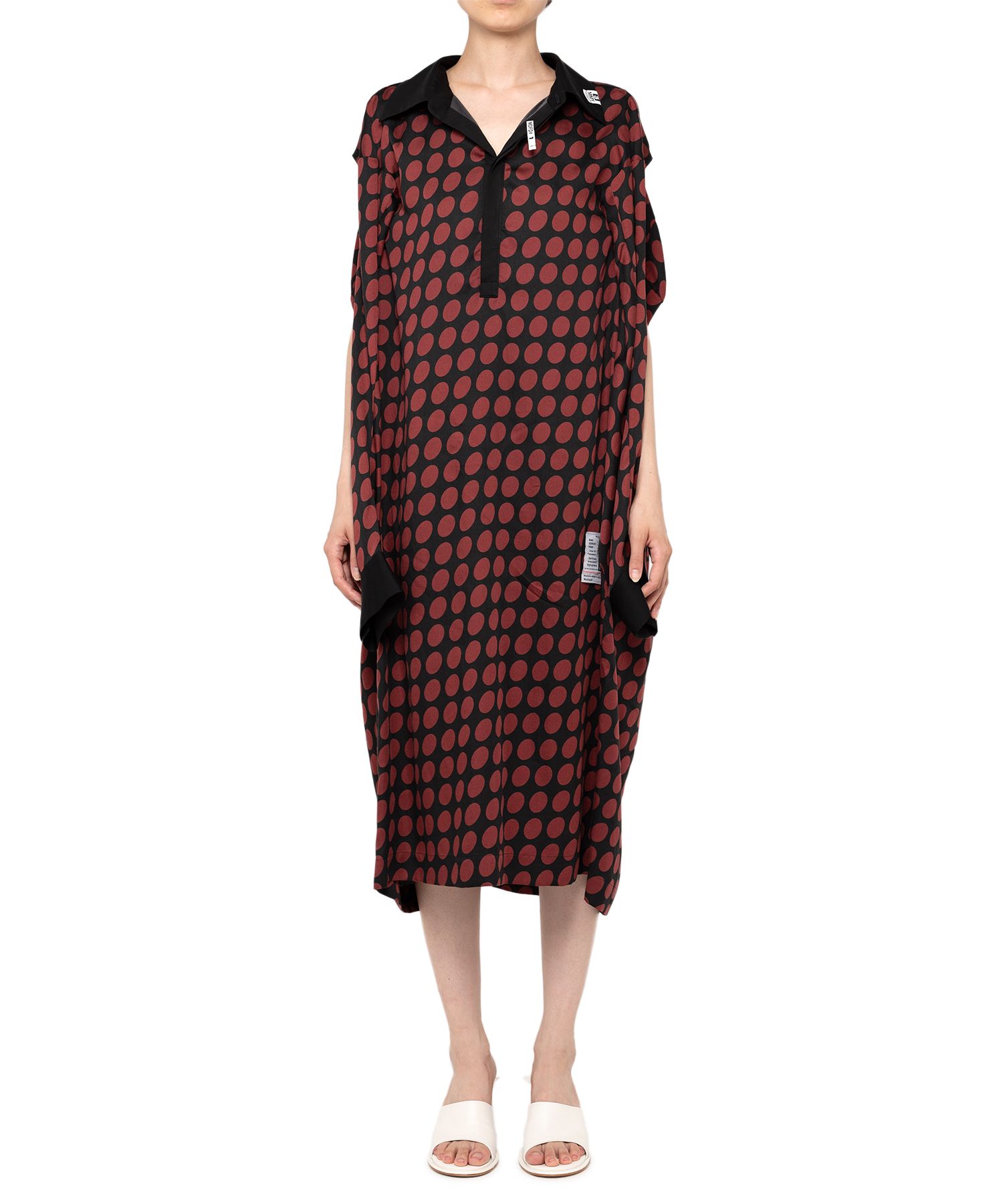 Hollowed-out Sleeve Dots Dress