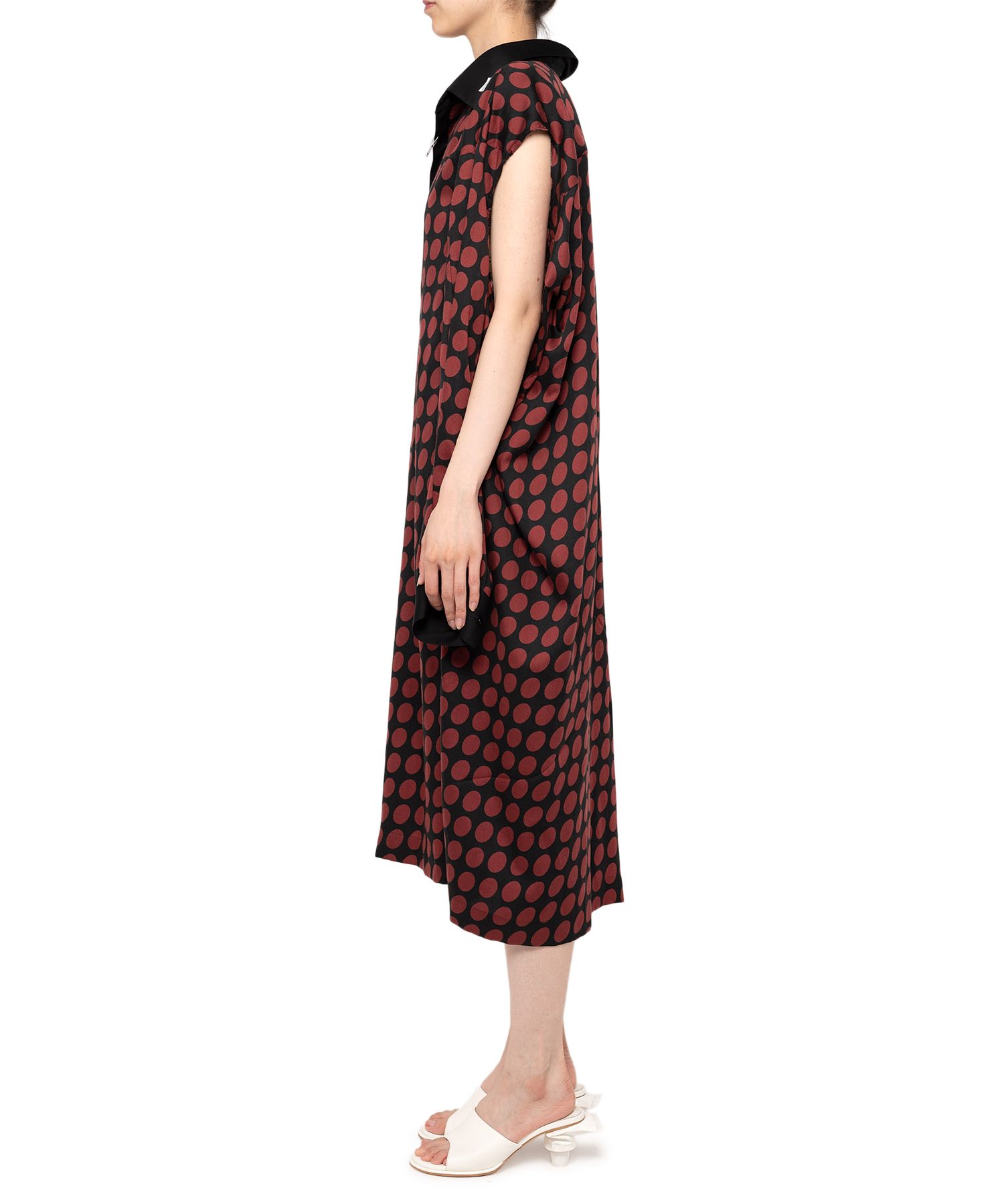 Hollowed-out Sleeve Dots Dress