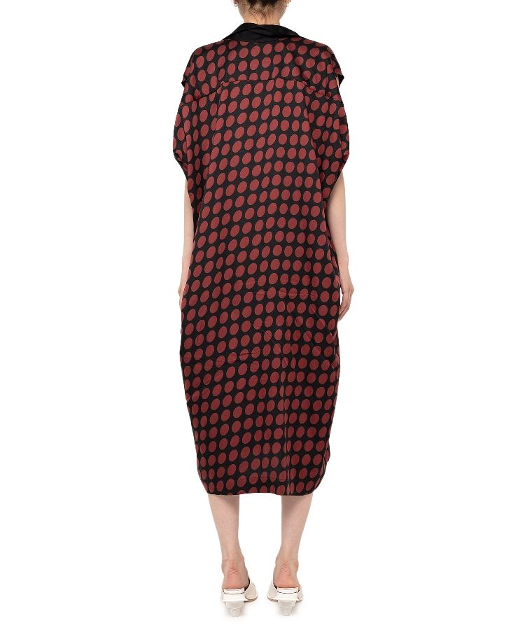 Hollowed-out Sleeve Dots Dress