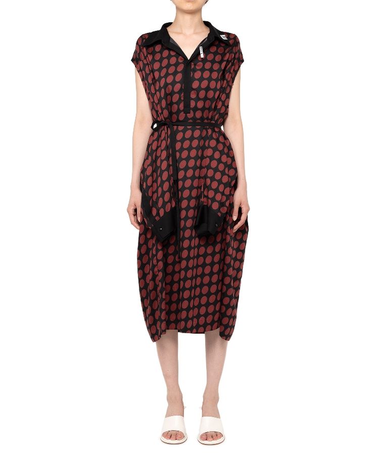 Hollowed-out Sleeve Dots Dress