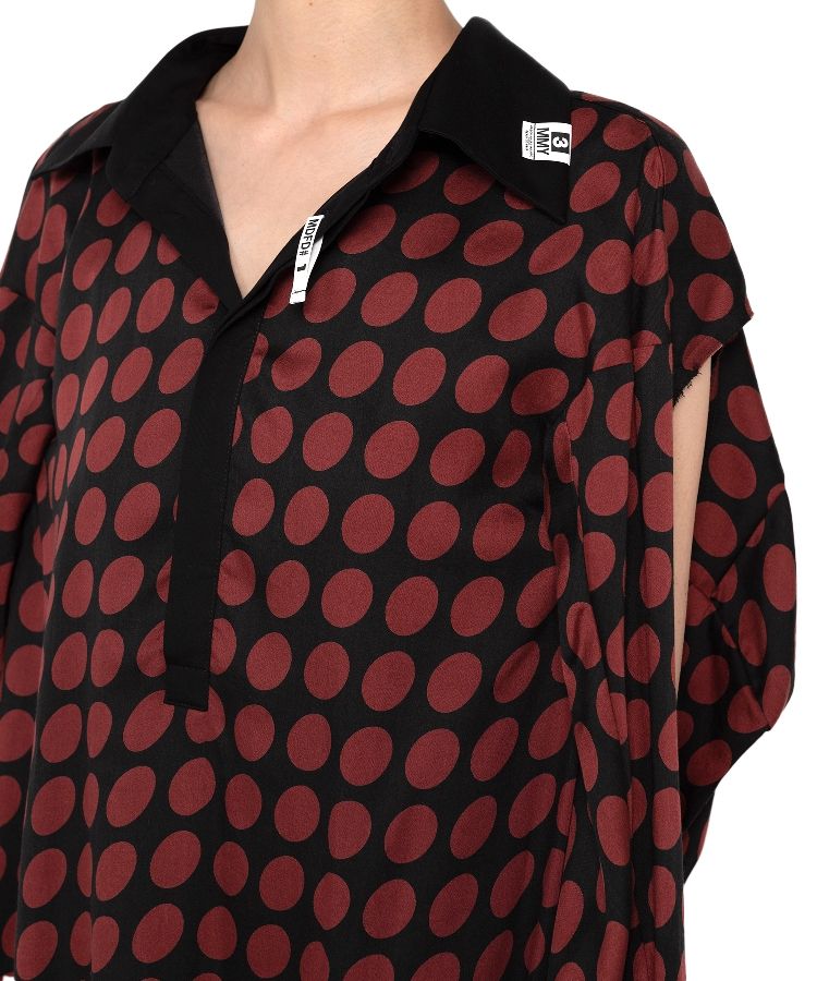 Hollowed-out Sleeve Dots Dress