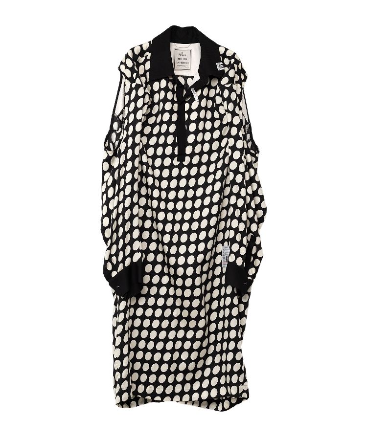 Hollowed-out Sleeve Dots Dress