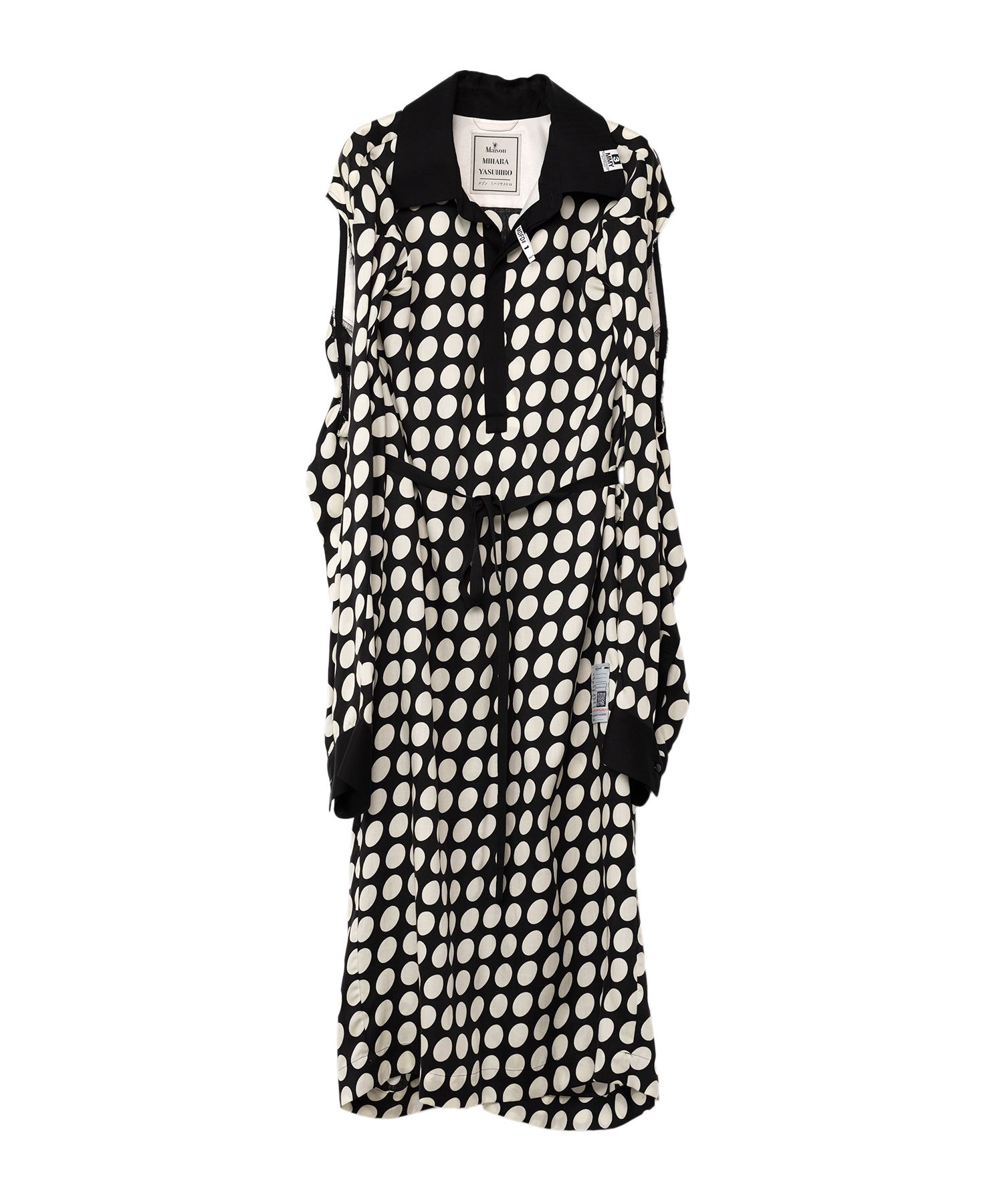 Hollowed-out Sleeve Dots Dress