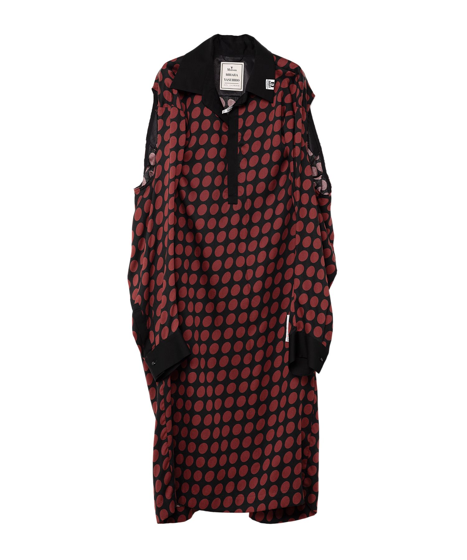 Hollowed-out Sleeve Dots Dress