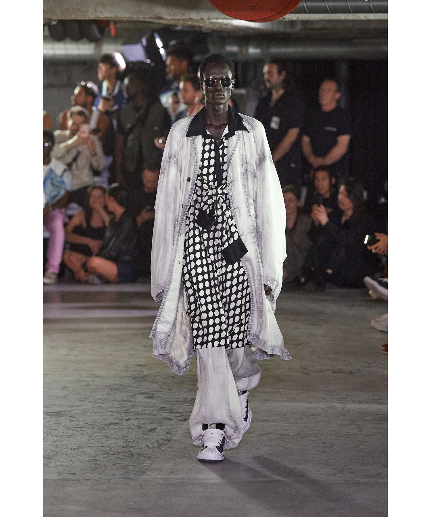 Hollowed-out Sleeve Dots Dress