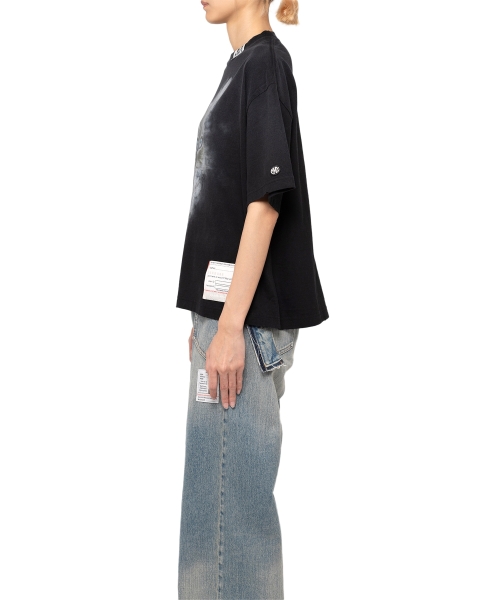 Cat Print Distressed T-shirt