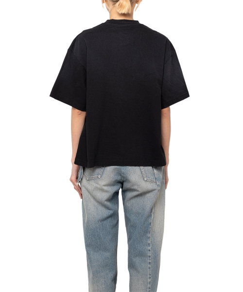 Cat Print Distressed T-shirt