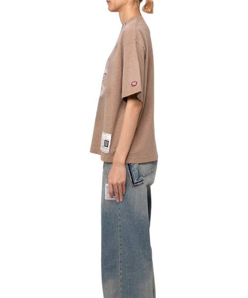 Cat Print Distressed T-shirt