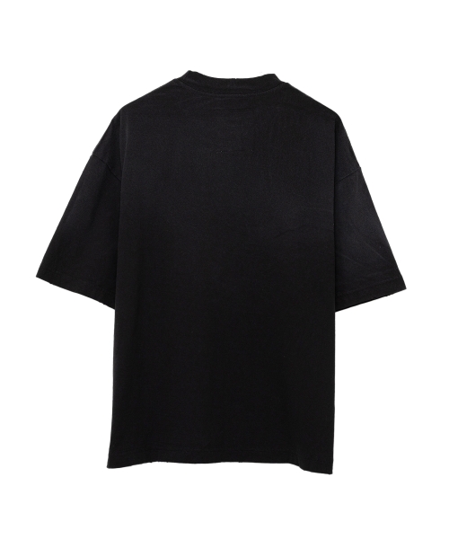 Cat Print Distressed T-shirt