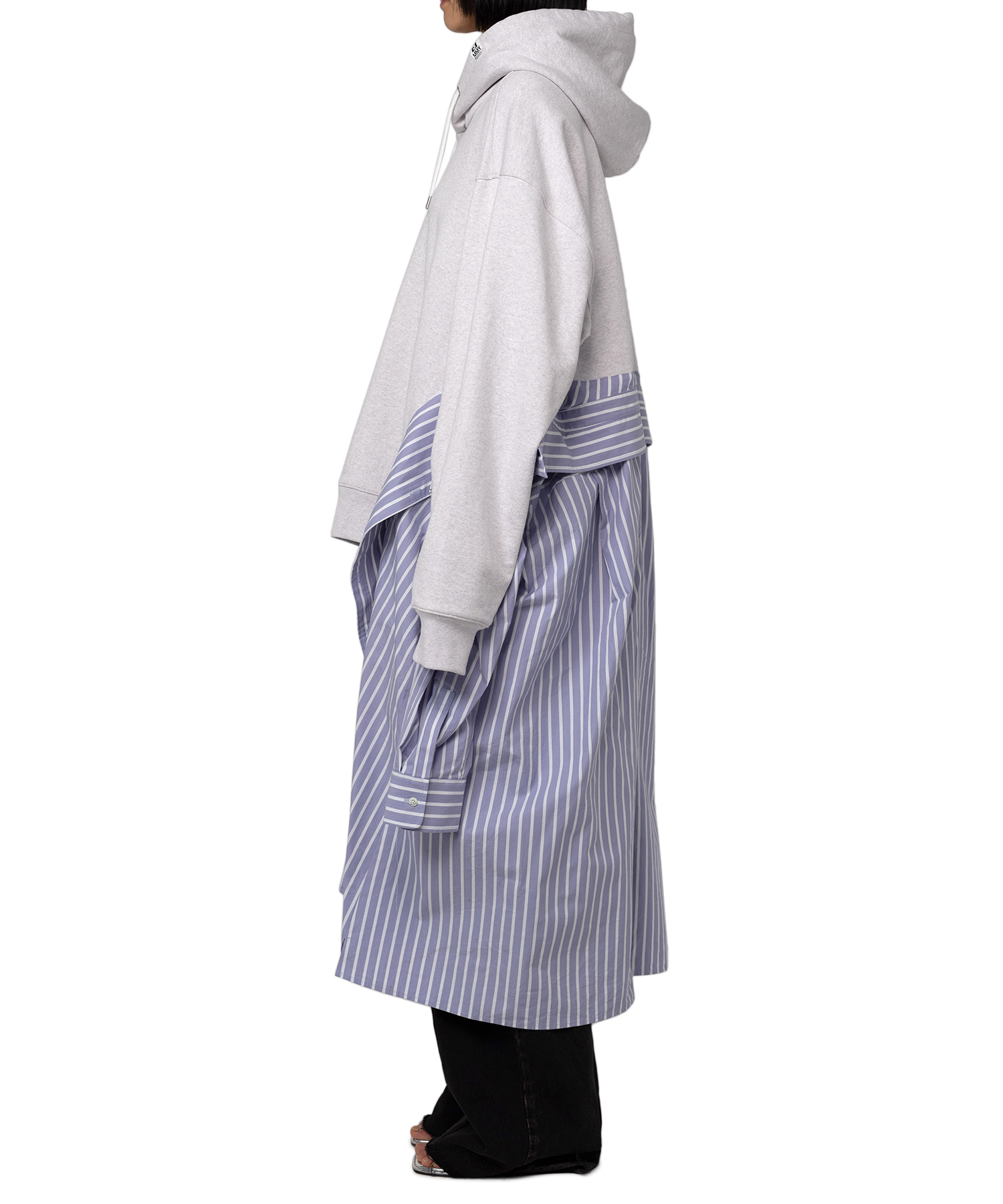Hoodie Combined Shirt Dress