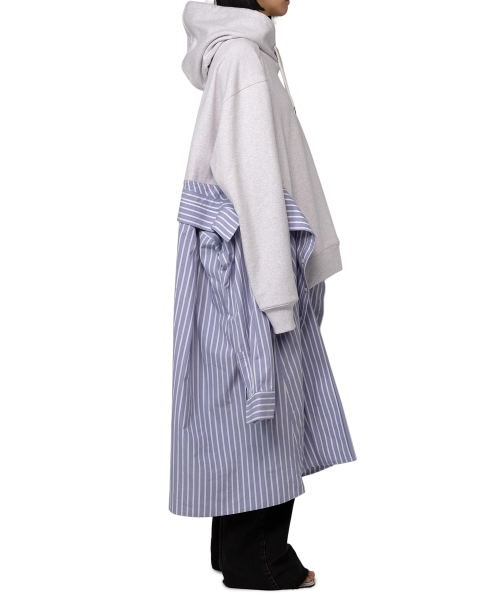 Hoodie Combined Shirt Dress