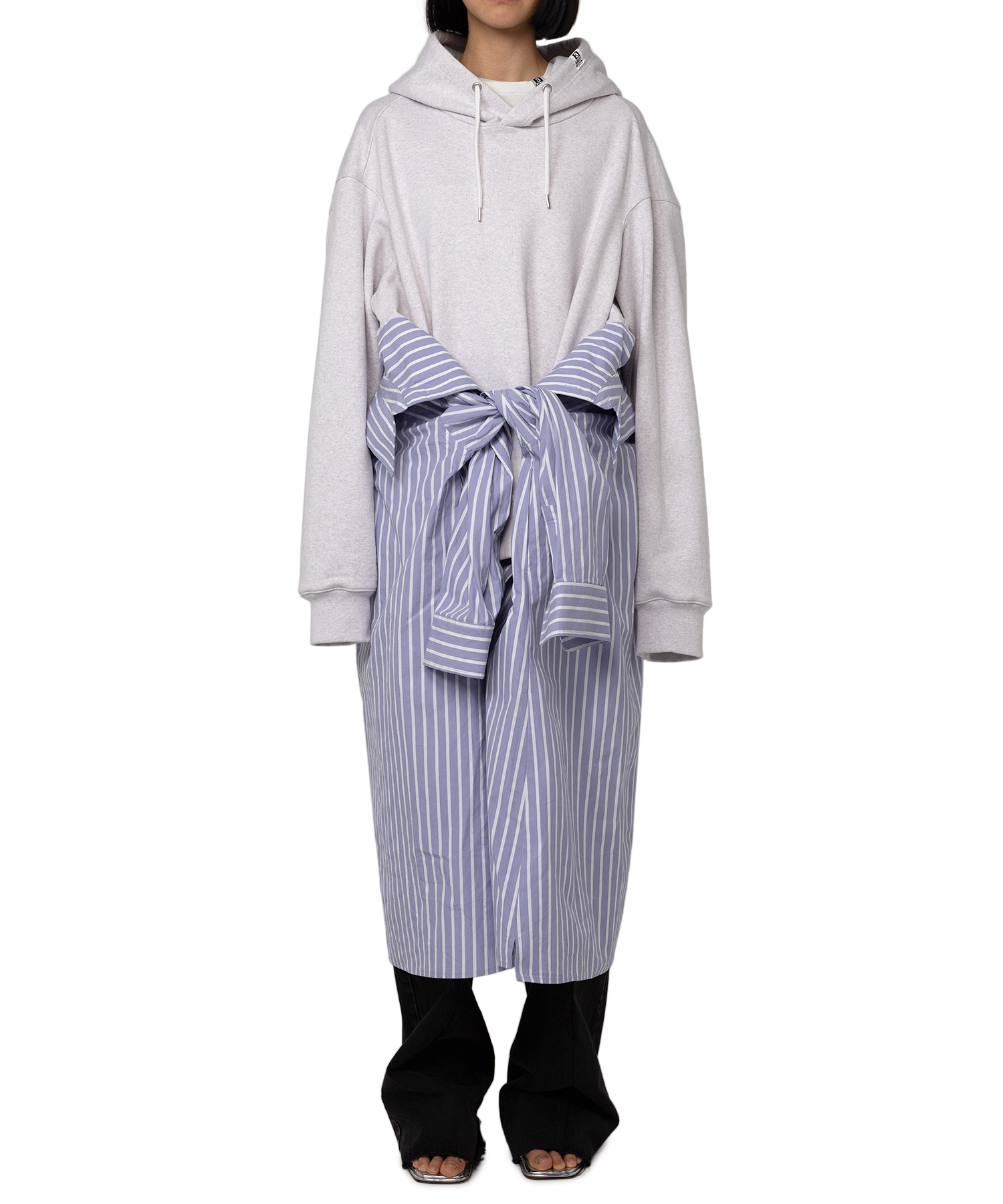 Hoodie Combined Shirt Dress