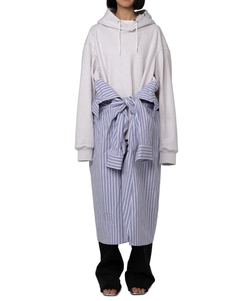 Hoodie Combined Shirt Dress